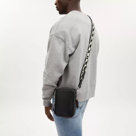 NWT Coach CR307 Stanton Crossbody Checkerboard Print Leather Bag Purse Unisex - Picture 9 of 9